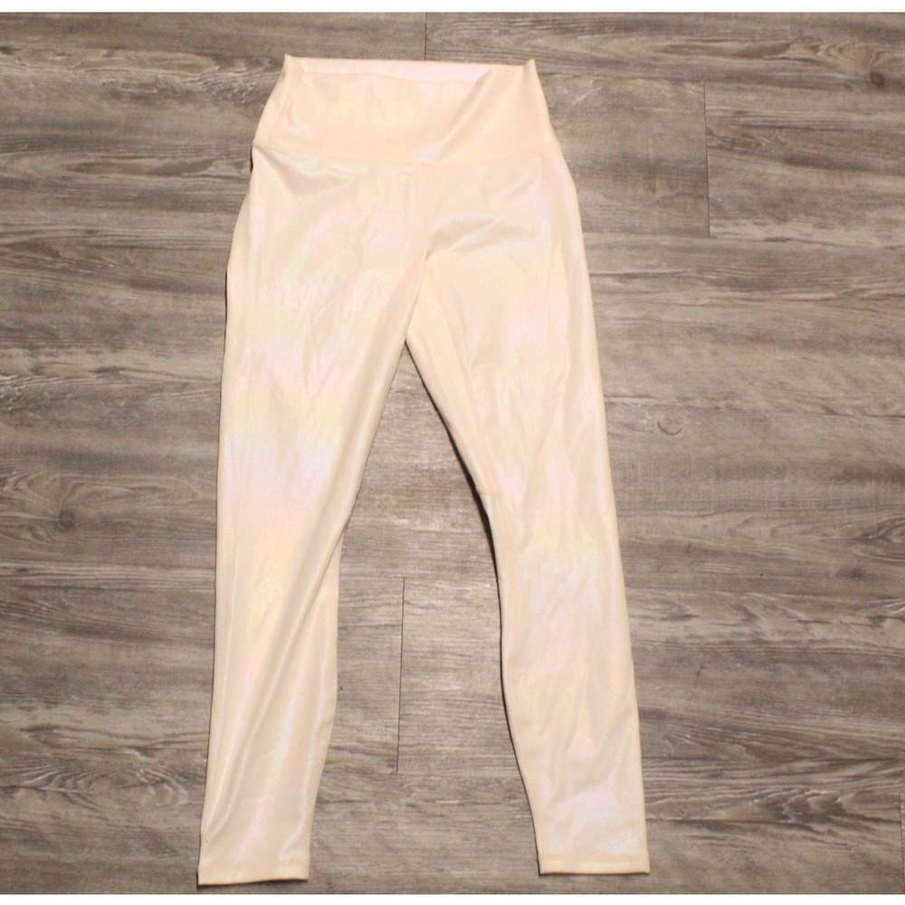 Fabletics Pureluxe High Waisted Iridescent Cream Leggings Women's Sz XXS